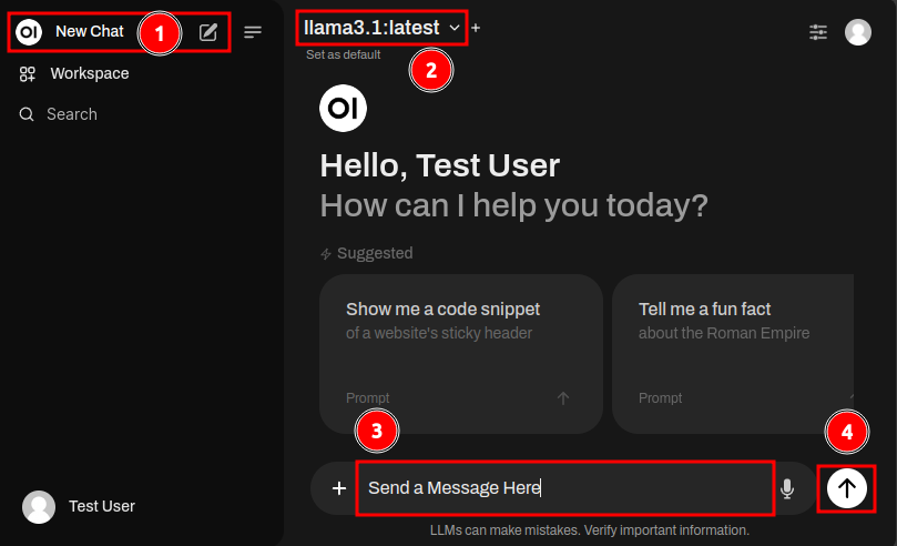 Open WebUI Chat screen